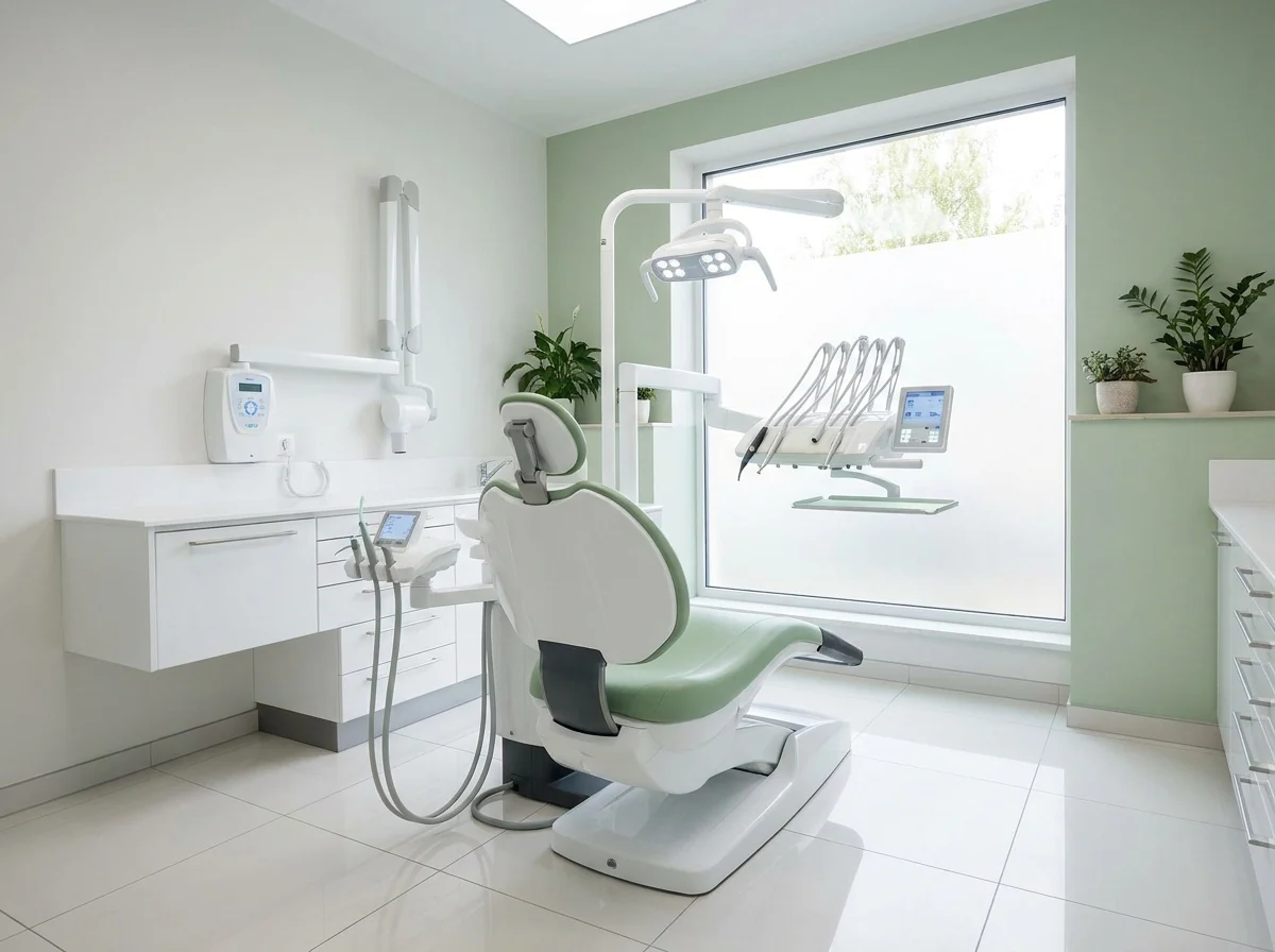 A clean, modern treatment room at Modern Dental in Atlanta